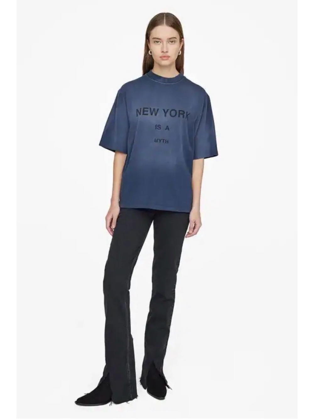 Anine Bing Avi Tee Myth New York Short Sleeved Tee Shirt